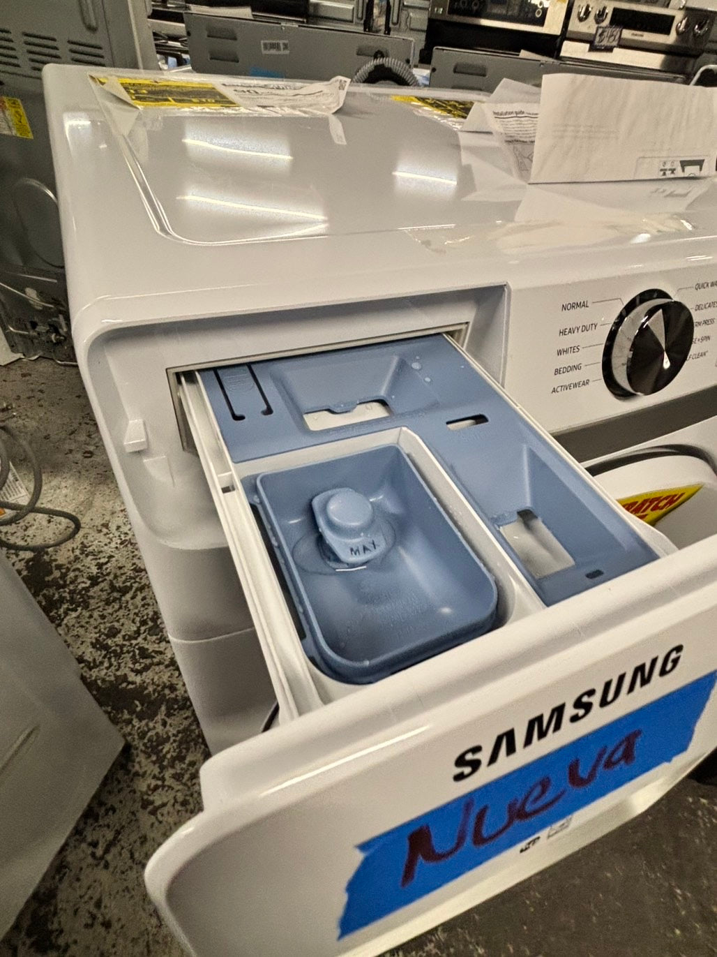 Samsung -new scratch and dent  open box 📦 front load stackable or side by side washer white  27" #SFW667B