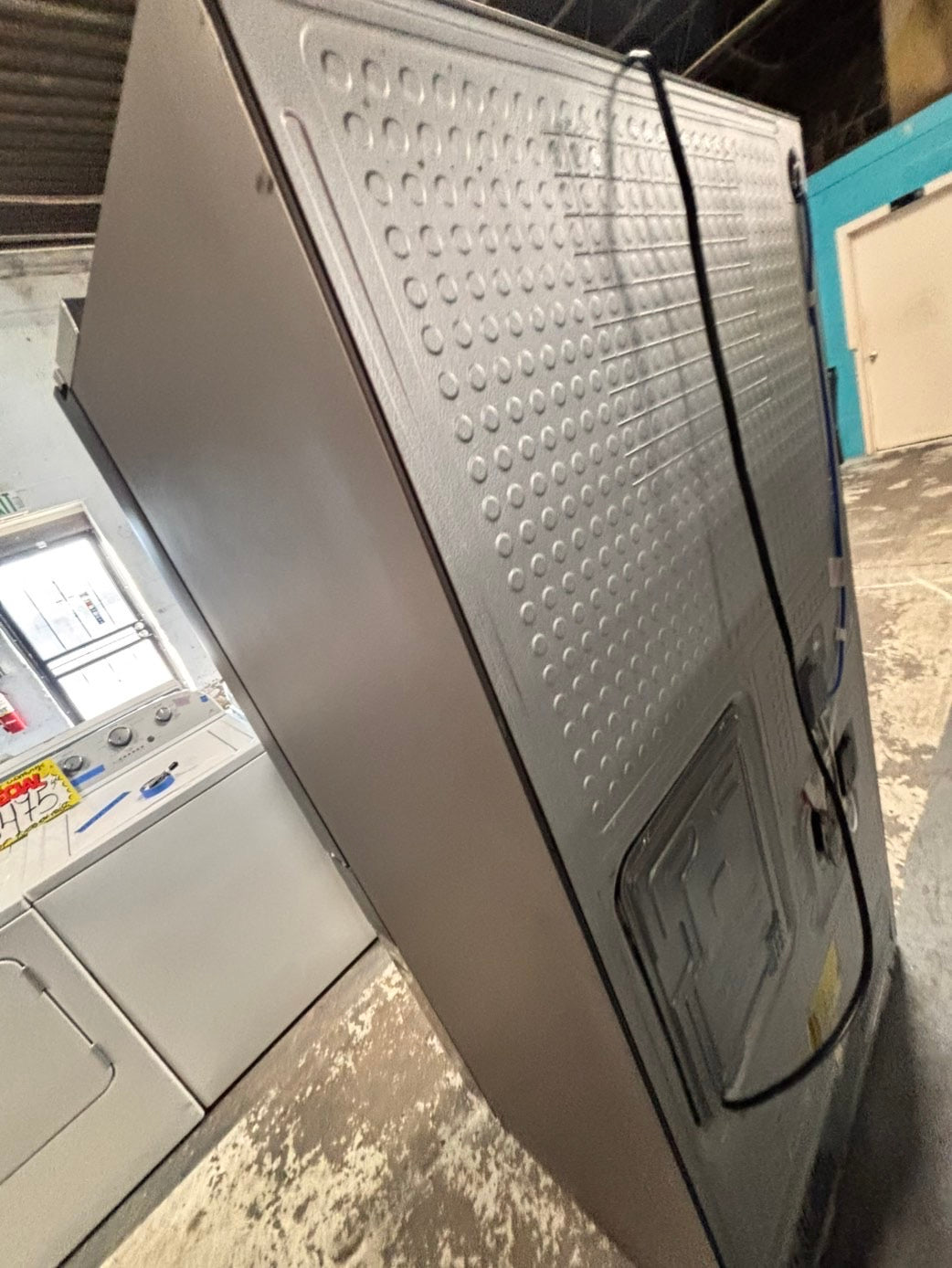 >new open box   Samsung Bespoke 23 cu. ft. Counter Depth 4-Door French Door Refrigerator in Stainless Steel with Family Hub in Charcoal Glass #RFFH8Z41B