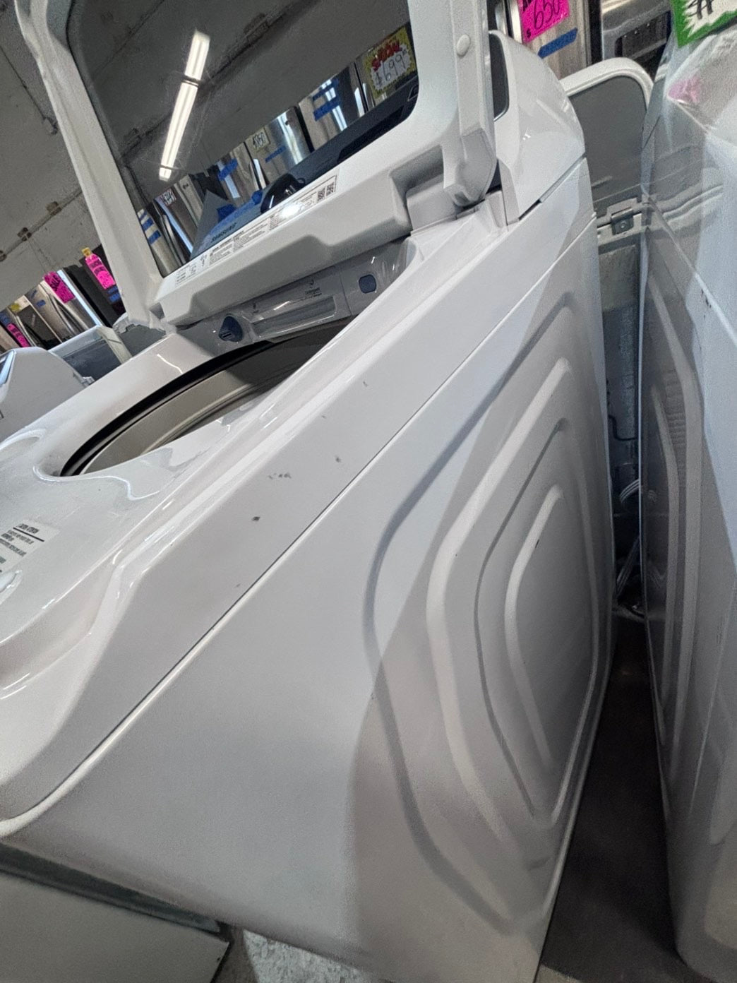 >*samsung extra  Large capacity white color Top load washer Drum stainless steel used,refurbished #SWPY57B