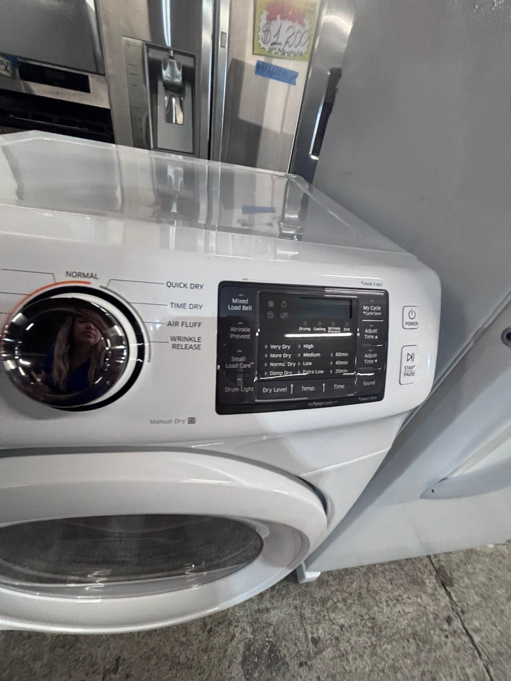 >*July 4th sale 🔥🇺🇸 samsung steam sensor Dry front load stackable electric 220v dryer in white  color used-refurbished 27" #DEQQ4NB