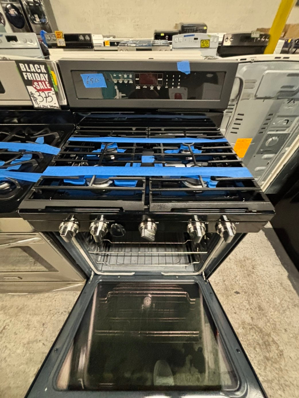 📢black Friday sale 🦃 - maytag GAS range 5 burner convection oven -bake roast broil self clean in dark stainless steel used-Refurbished 30"stock number#GMS32LB-TR