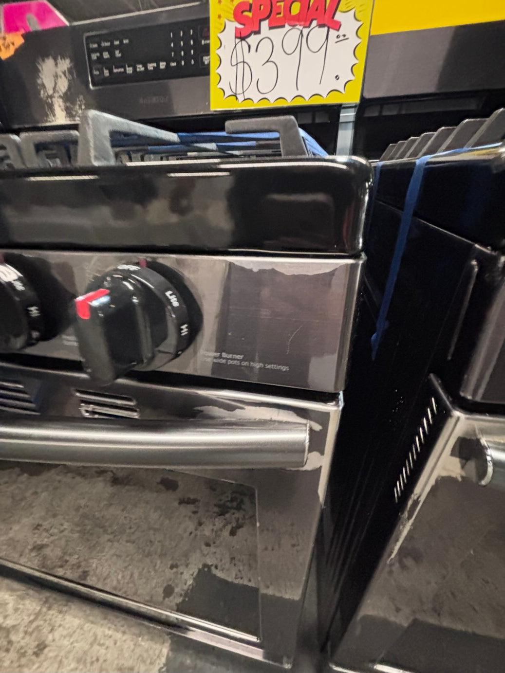 }sale🎈🔥samsung Gas range 5 burner convection oven bake ,broil Hi/Lo self clean in black stainless steel working 💯 with warranty ,used-Refurbished 30” #SB2216B