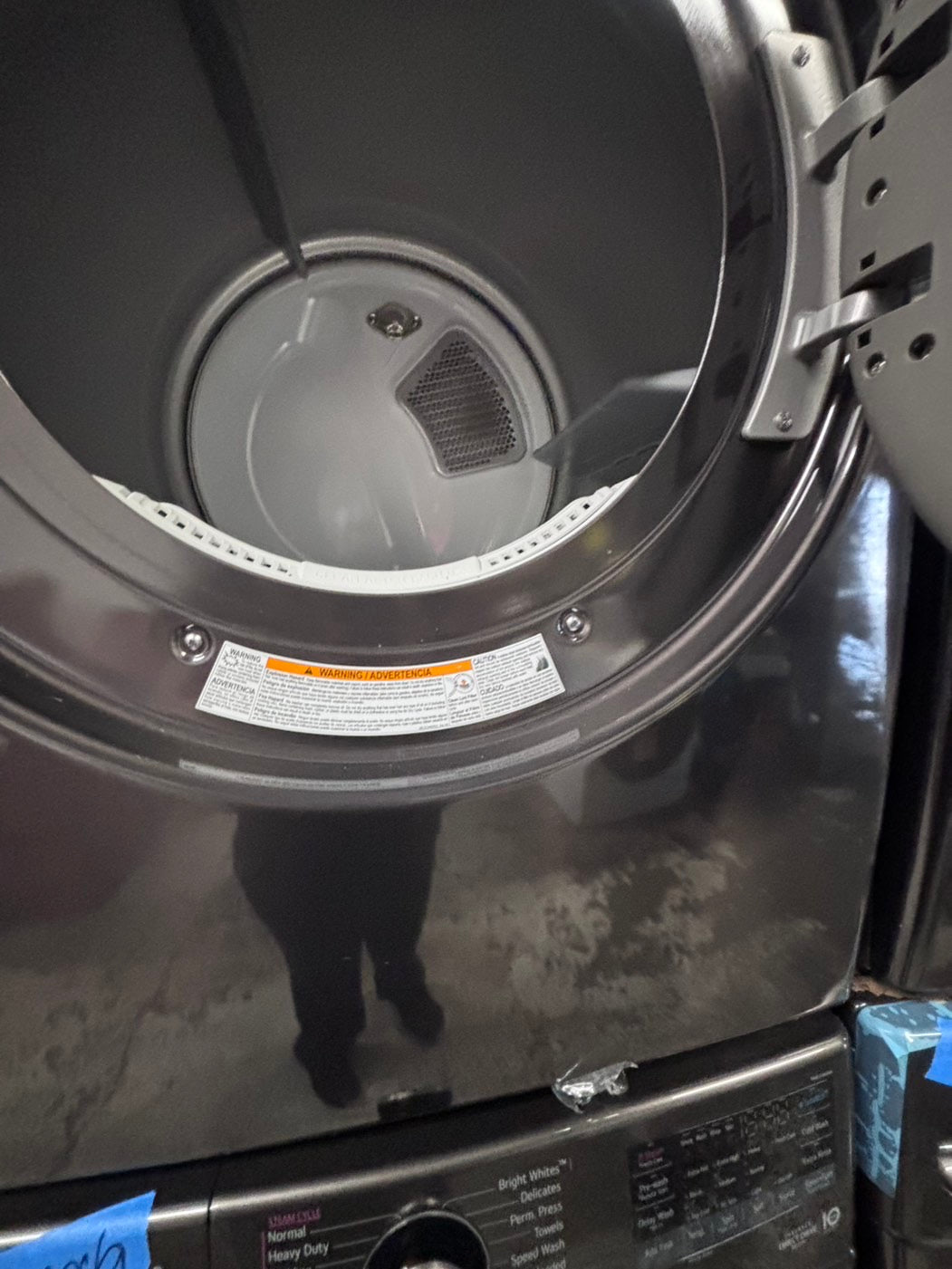 >>LG Open Box 📦 Scratch & Dent 4.5 cu. ft. Ultra Large Capacity Front Load Washer 
 & 7.4 cu. ft. Large Capacity Front Load Electric Dryer - black steel  Set / stock number #WD3A1CB