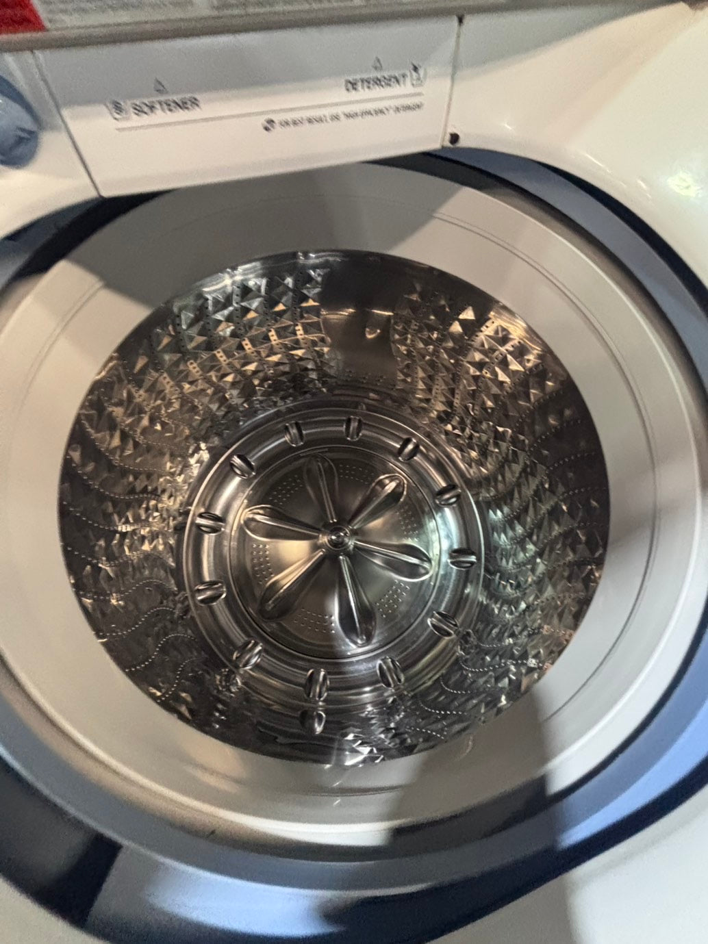 >*samsung white  top top load washer large capacity & dryer set electric 220v side x side top load stainless steel drum white color used-refurbished #W5Z6YB