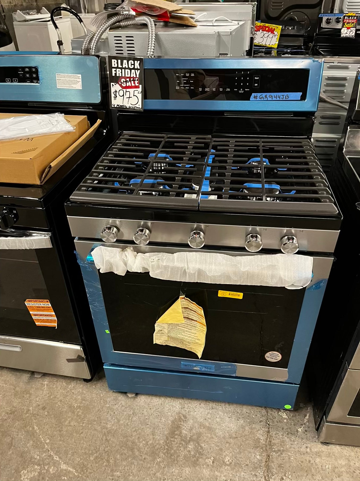 🎉 BLACK FRIDAY ⚡️ Open Box | Scratch & Dent KitchenAid 5.8 cu. ft. Gas Range with Self-Cleaning Oven in Stainless Steel #GR944JB