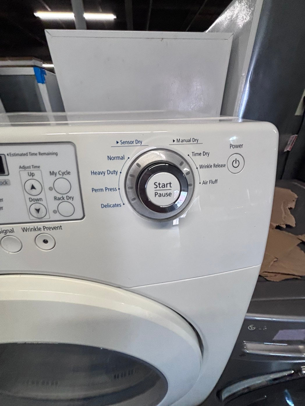 >-*July 4th sale 🇺🇸 Samsung   Dryer electric 220v in front load w/pedestal extra storage large capacity 27" used-refurbished #ESSGE6XB