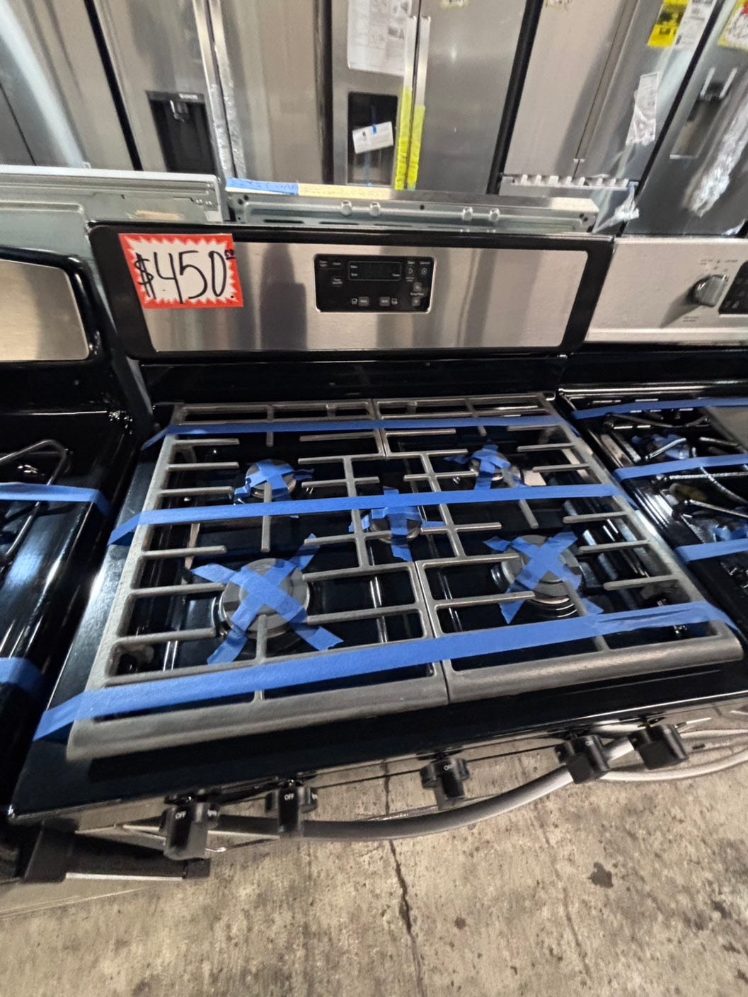 >*whirlpool Gas range 5 burner convection oven bake ,broil Hi/Lo self clean in stainless steel used-Refurbished 30” #SWW746B