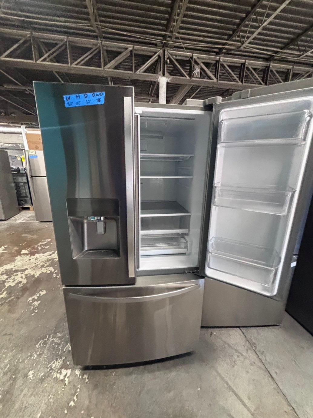 >* special🔥used-Refurbished kenmore 36”w x69h x 29.1/5 depth refrigerator stainless steel w/ice & water dispenser 36 “ #FDKQ4U3B