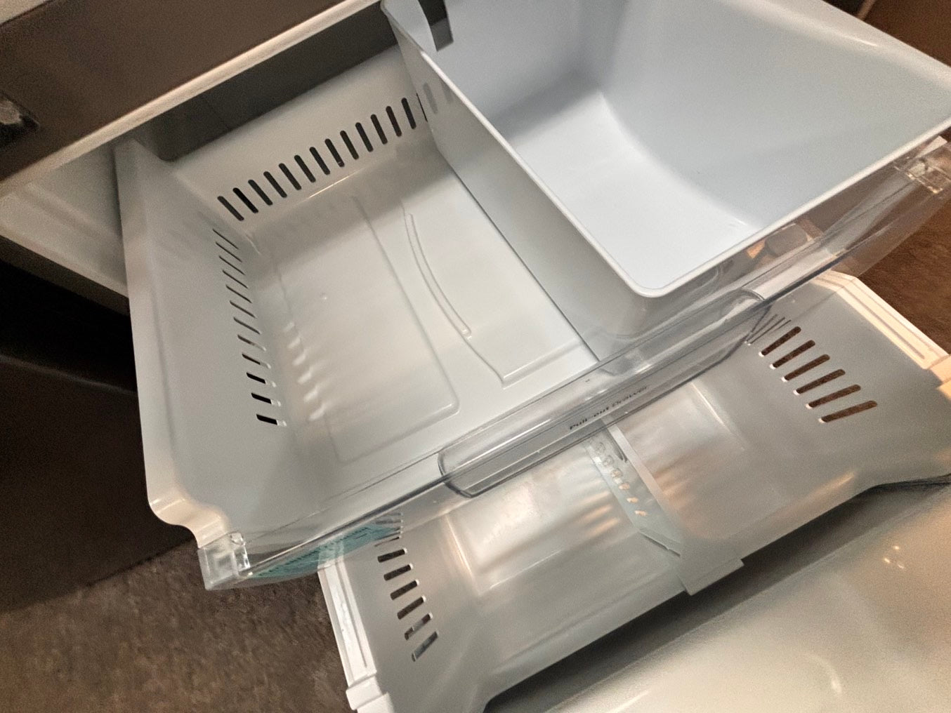 > LG 30” wide French Door Refrigerator in Stainless Steel with ice maker inside used-refurbished # RF33D2BB