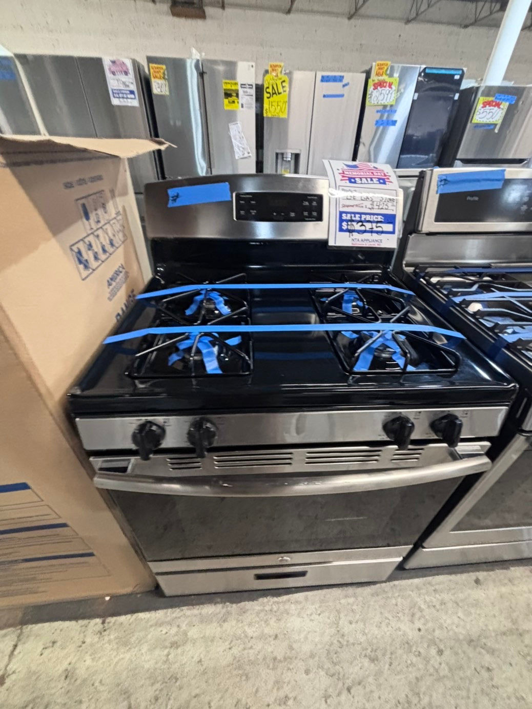 >>sale🔥GE range 4 burner bake broil Hi/Lo self clean in stainless steel used-Refurbished 30” #FEG10SB