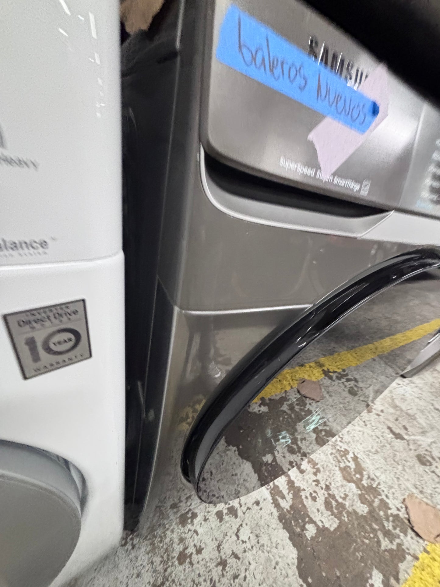 >>Samsung gray washer 4.5cu. ft. Large capacity, & electric dryer set in great condition 27” stackable or side by side  used-refurbished  #SFL19TB