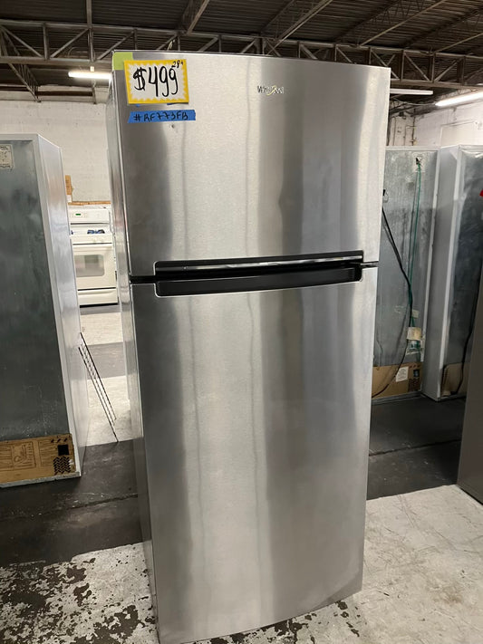 - Whirlpool top freezer refrigerator stainless steel 28" counter depth #RF773FB