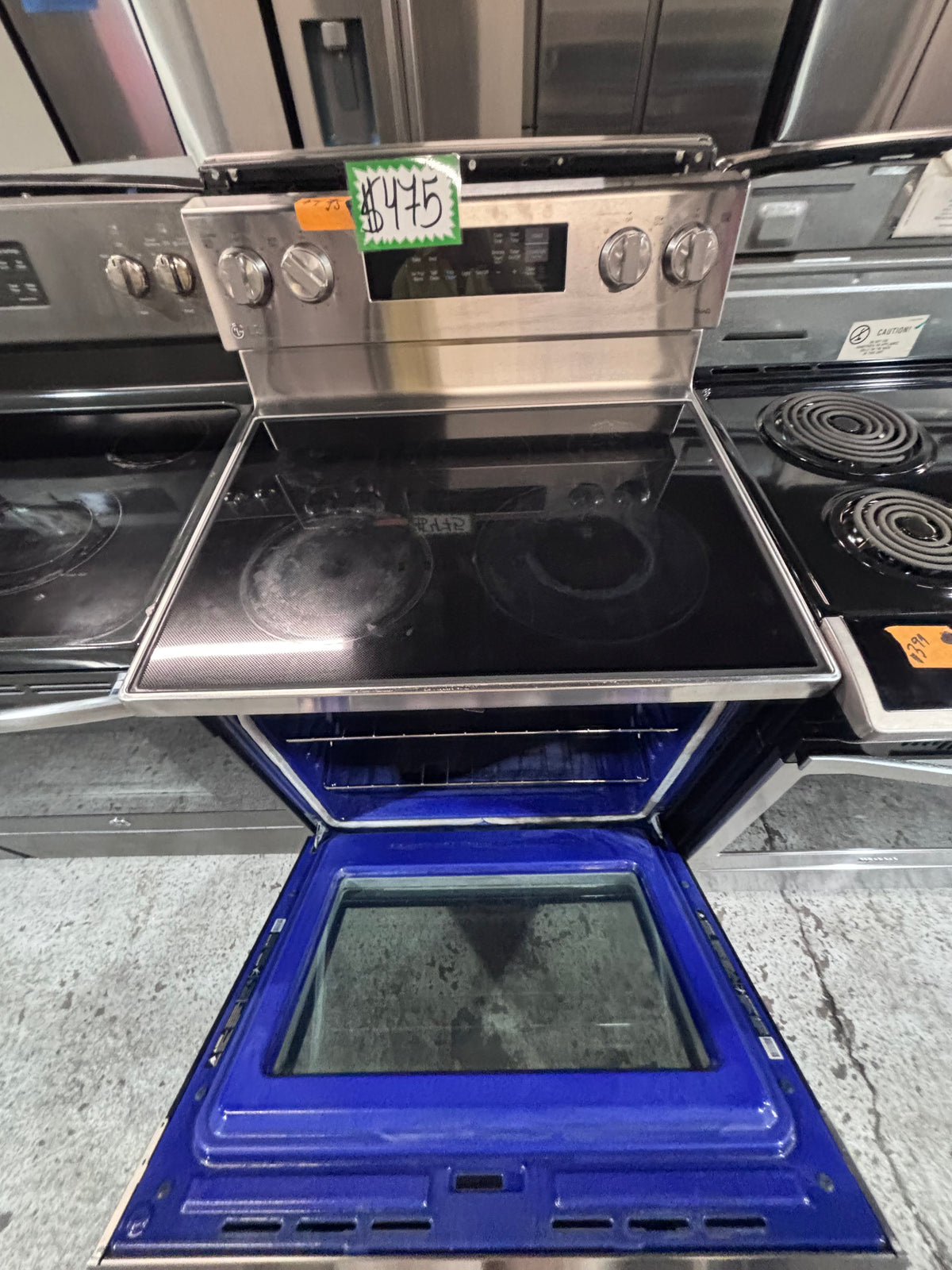}LG Airfry electric 220v glass top range bake Broil roast self clean convection oven stainless steel 30" used-Refurbished #LGE90W1B