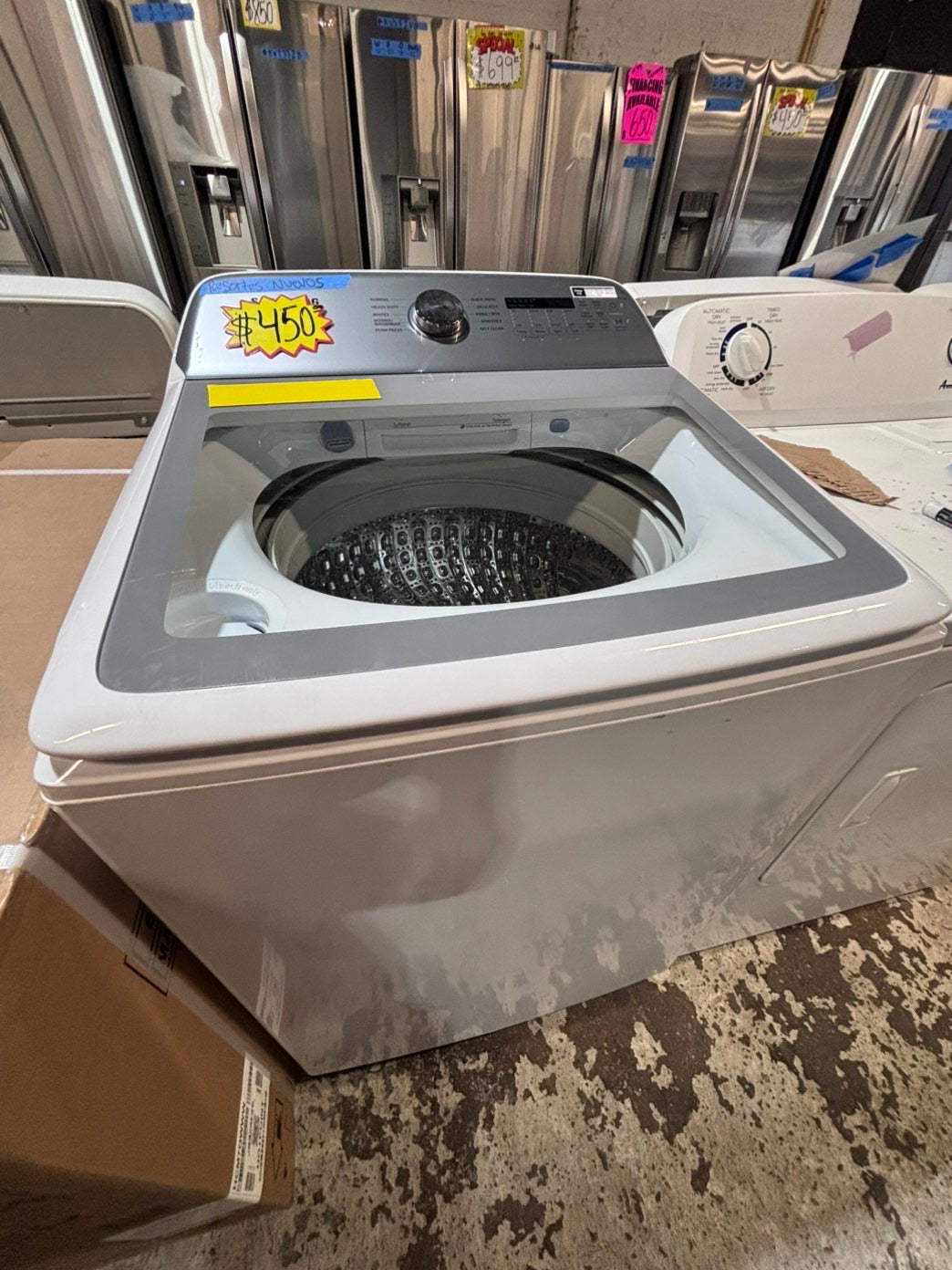 >*samsung extra Large capacity white color Top load washer Drum stainless steel used,refurbished #SWQR57B