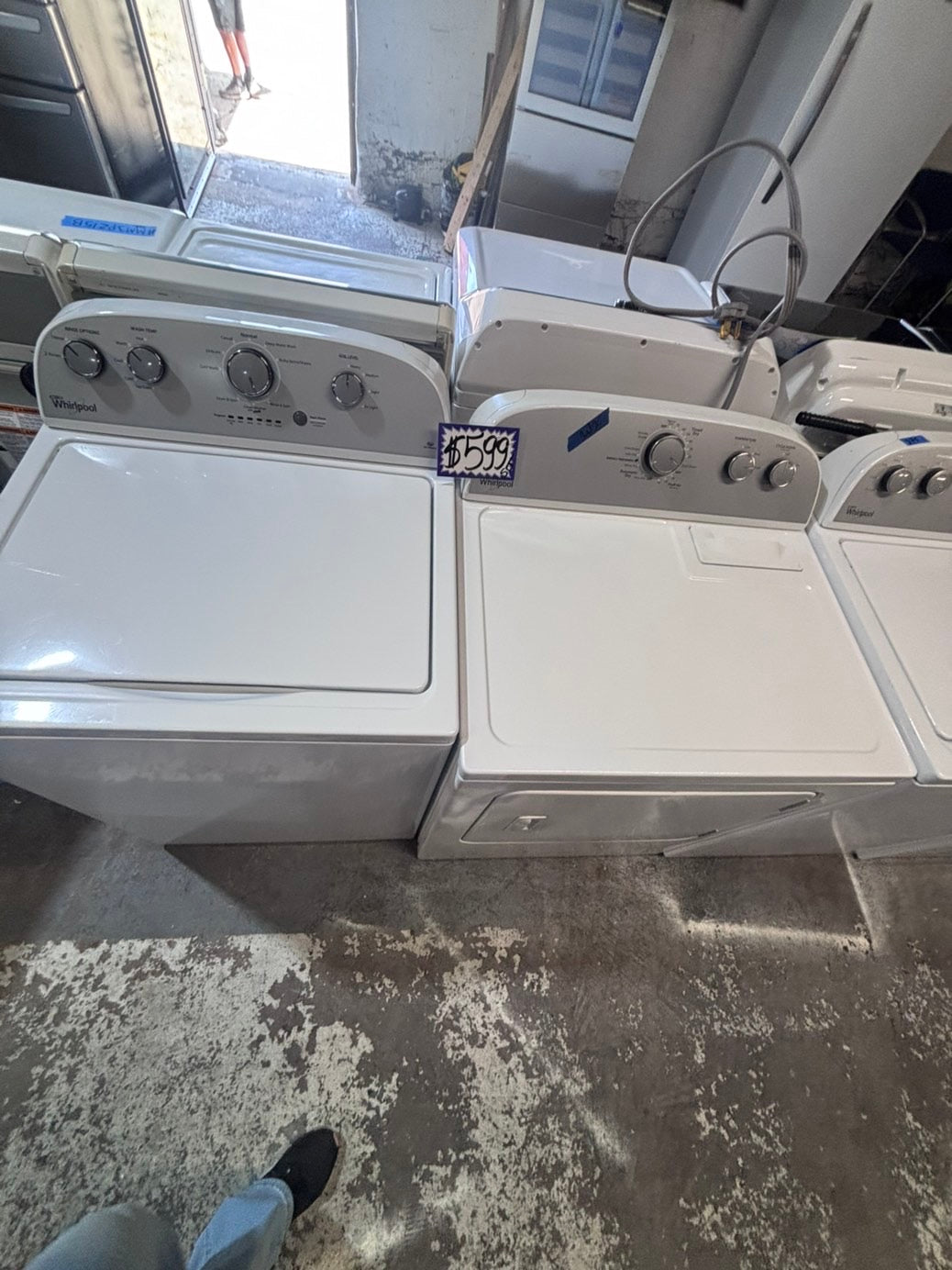 >>whirlpool top load washer large capacity with removable agitator  & electric dryer 220v  set top load side by side #MSR22YB
