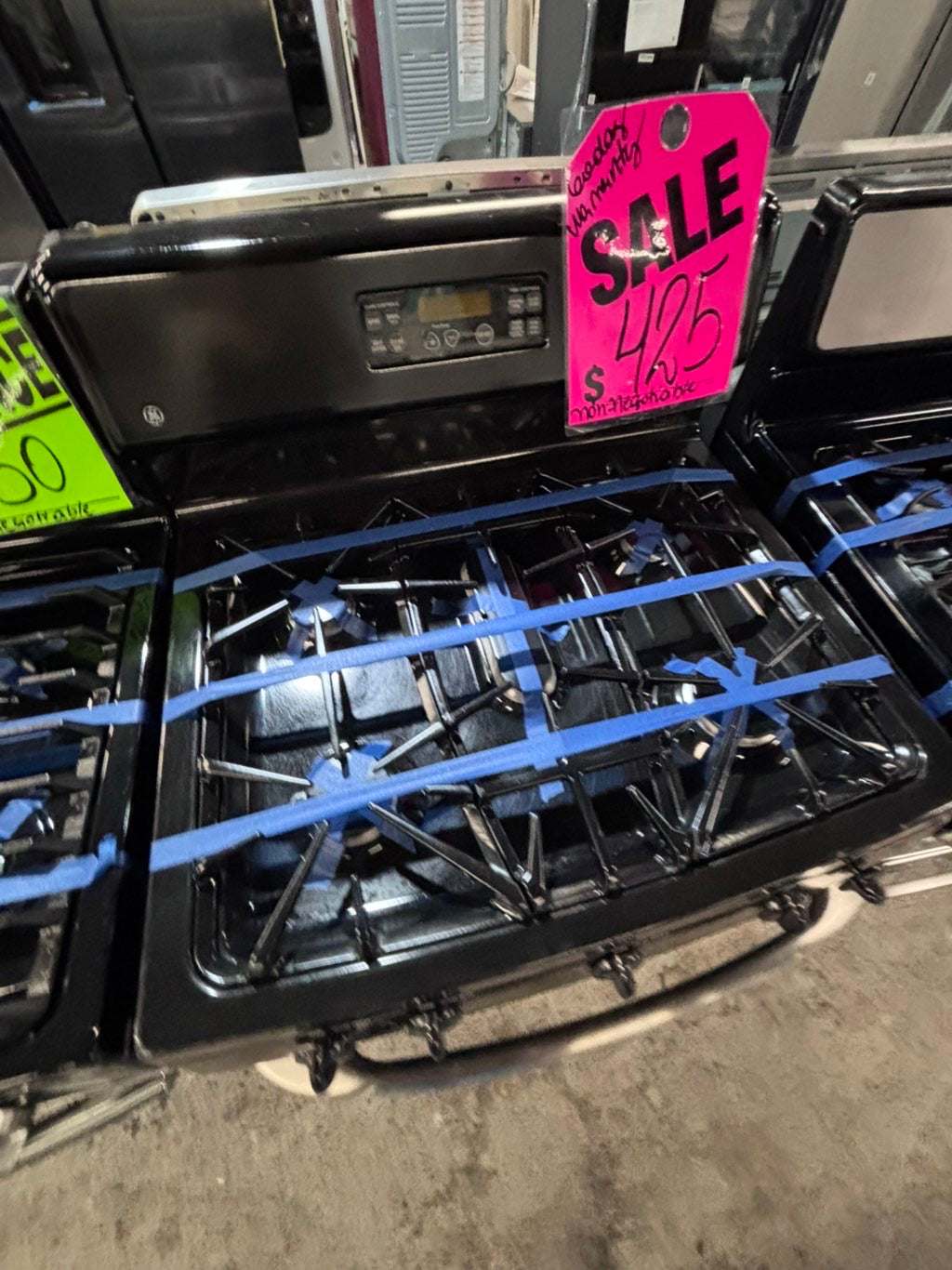 >*Sale🔥GE Gas range 5 burner convection oven bake ,broil Hi/Lo self clean in stainless steel used-Refurbished 30” #GSZQ7BB