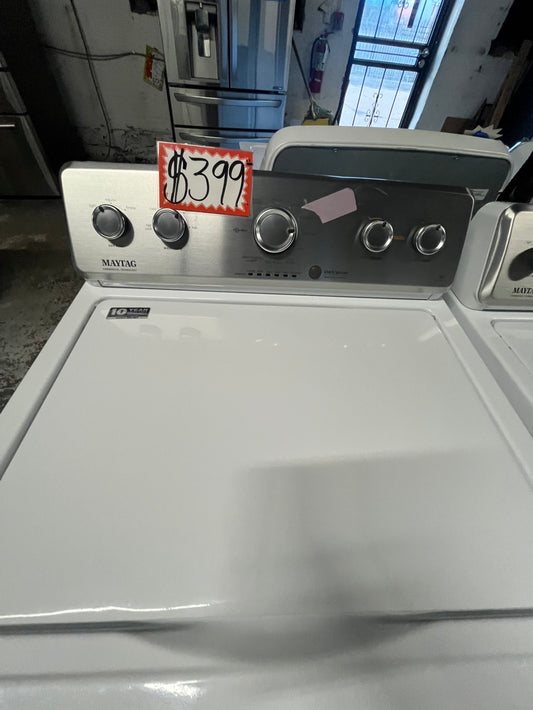 =Maytag Top load washing machine large capacity w agitator Drum stainless steel 27" used-Refurbished #ASD56GB