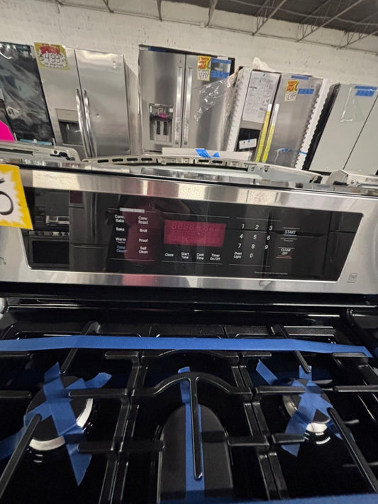 >LG Gas range 5 burner convection oven bake ,broil Hi/Lo self clean in stainless steel used-Refurbished 30” #SGZQ99B