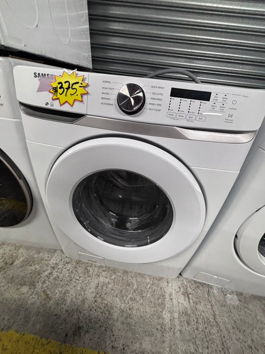 >Samsung white washer 4.5cu. ft. Large capacity, 27” stackable or side by side  used-refurbished         #SW4PB