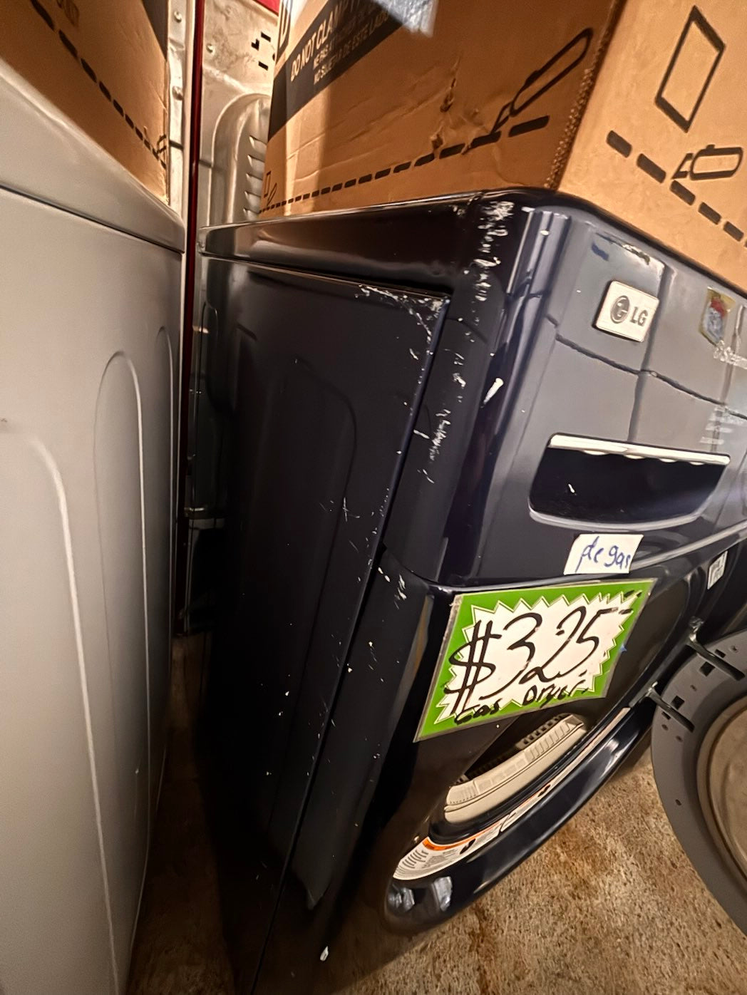 }} LG  front load stackable or side by side GAS steam dryer,  navy blue color  27"working 💯  with warranty #GDV6FRB