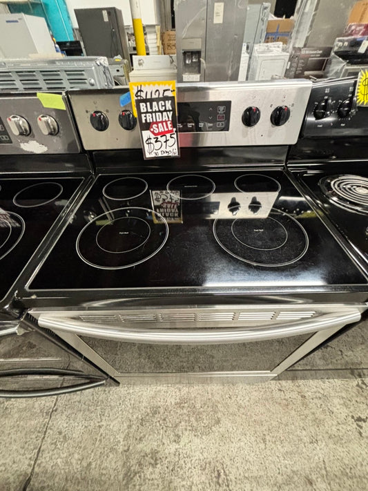 📢🔥black Friday sale 🔥🦃   Samsung glass top electric range 220v 5 burner warm zone Refurbished stainless steel fast boil bake Broil steam clean 30" #RS1438EB