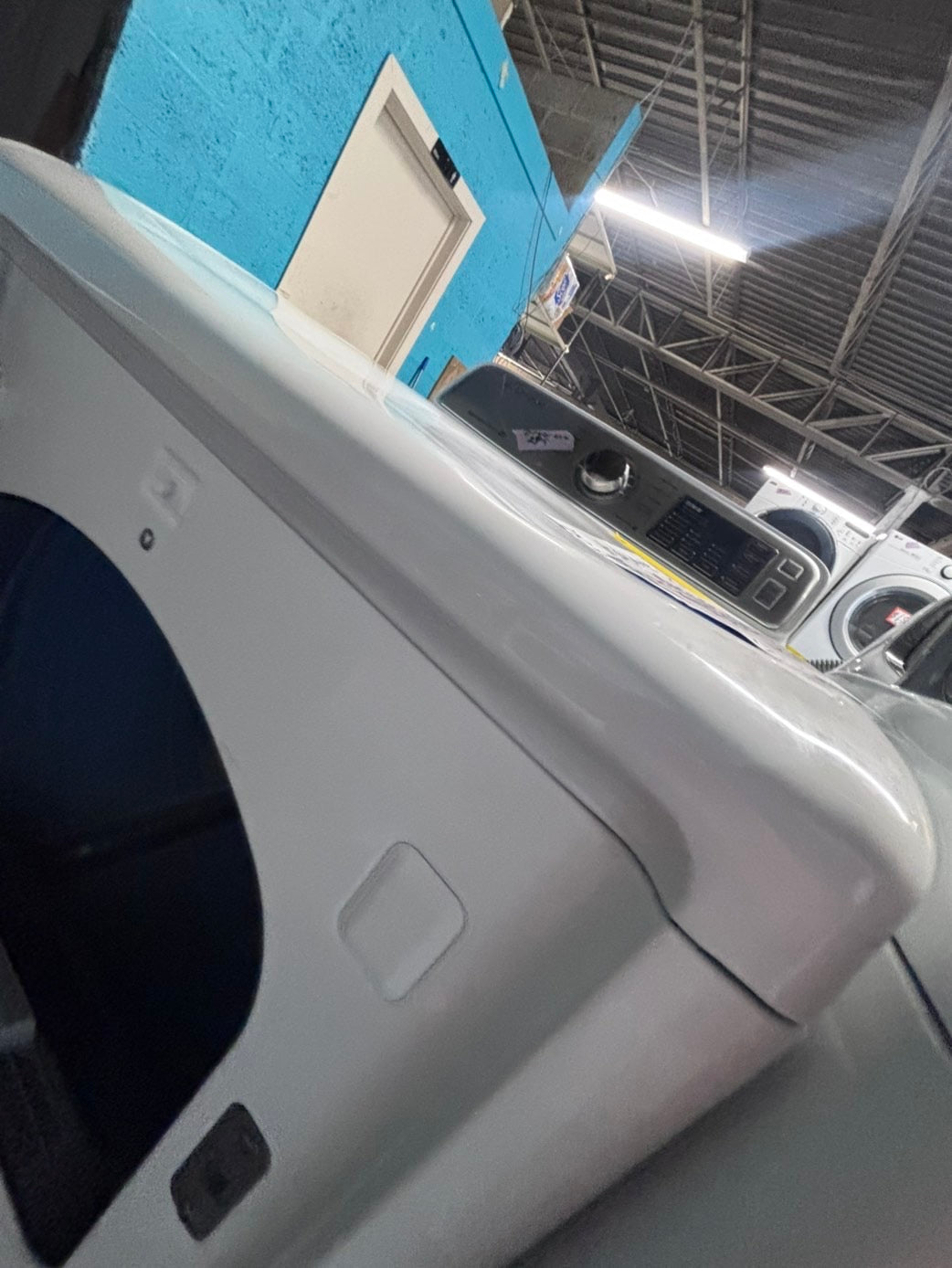 >*july 4th sale 🇺🇸samsung white  top top load washer large capacity & dryer set electric 220v side x side top load stainless steel drum white color used-refurbished #WSYH55B