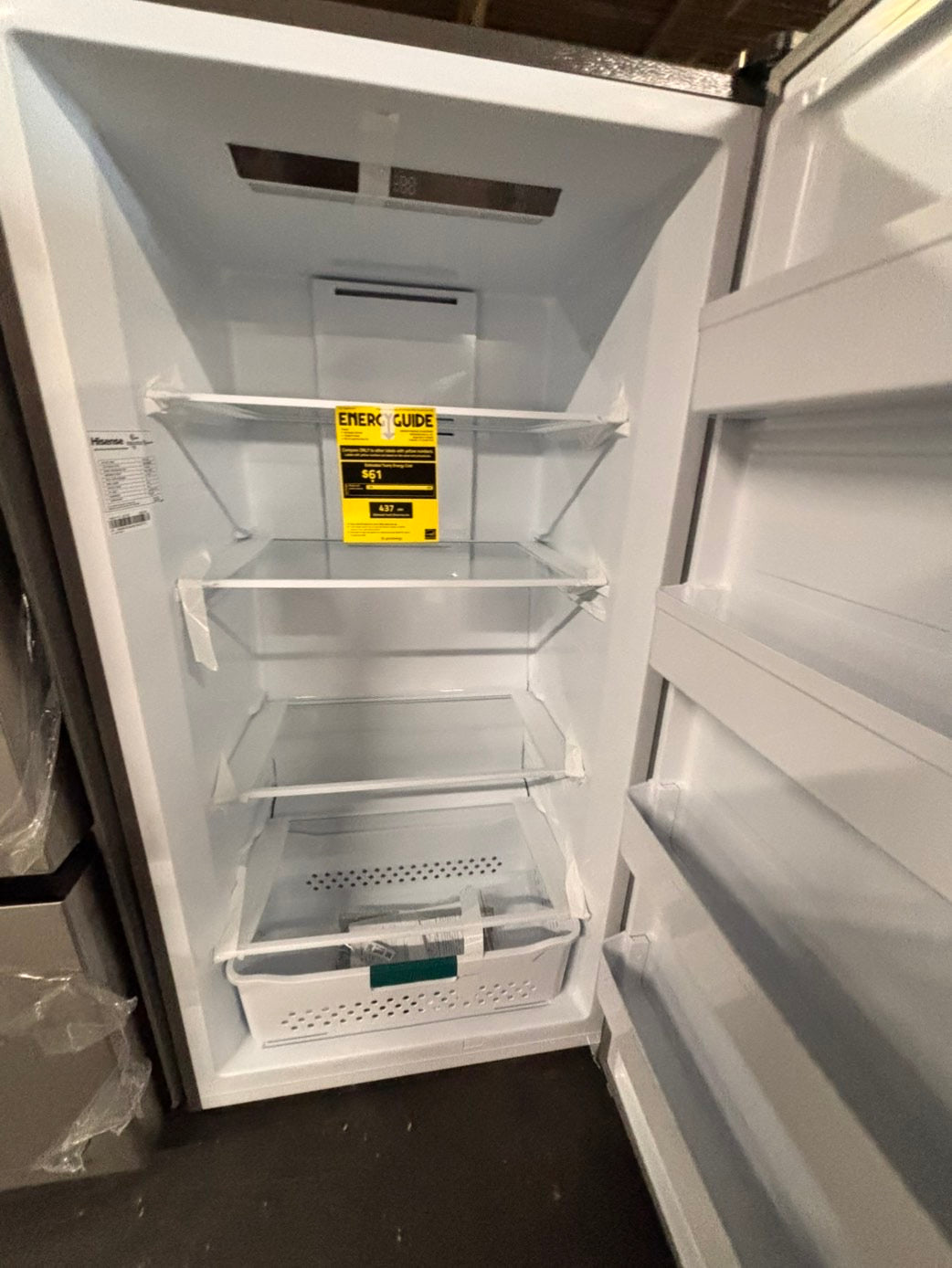 Open box 📦 Hinsense 33 1/2 in. 17cu. ft. Garage Ready Freezer in stainless steel with Temperature Alarm ENERGY STAR #FZ17FCB