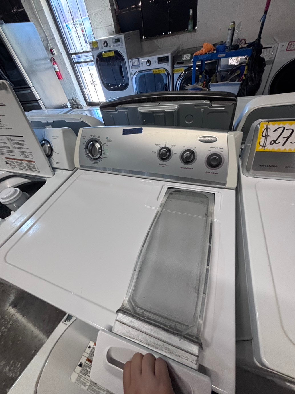 >*July 4th sale🇺🇸whirlpool top load washer large capacity with agitator  & electric dryer 220v  set top load side by side #MST23YB