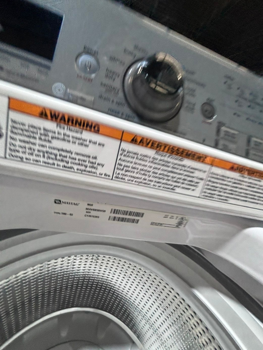 >*maytag bravos white  top top load washer large capacity & dryer set electric 220v side x side top load white color used-refurbished #WQX33SET