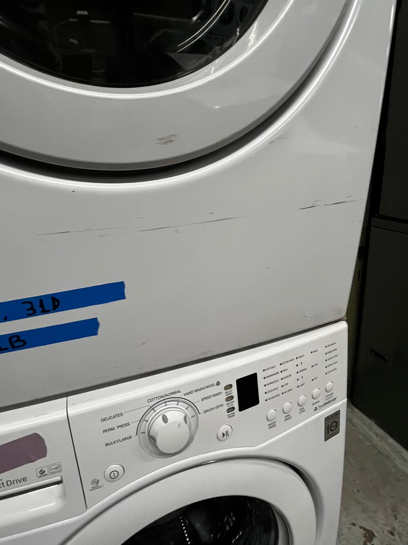 * 🎉 Black Friday - LG washer 4.5 cu ft & dryer 7.5 cu ft set electric 220v front load stackable or side by side - sensor dry He in white  #WD23391B