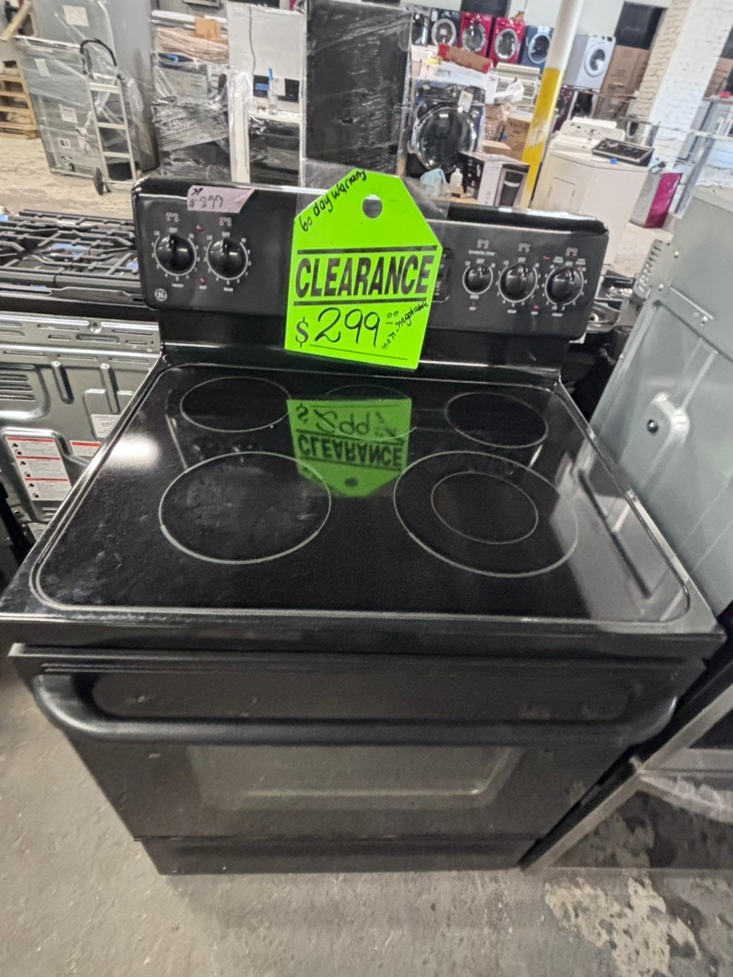 >*special🔥GE electric 220v glass top range 5 burner  bake Broil roast self clean 30" Refurbished #EQQ5S3B
