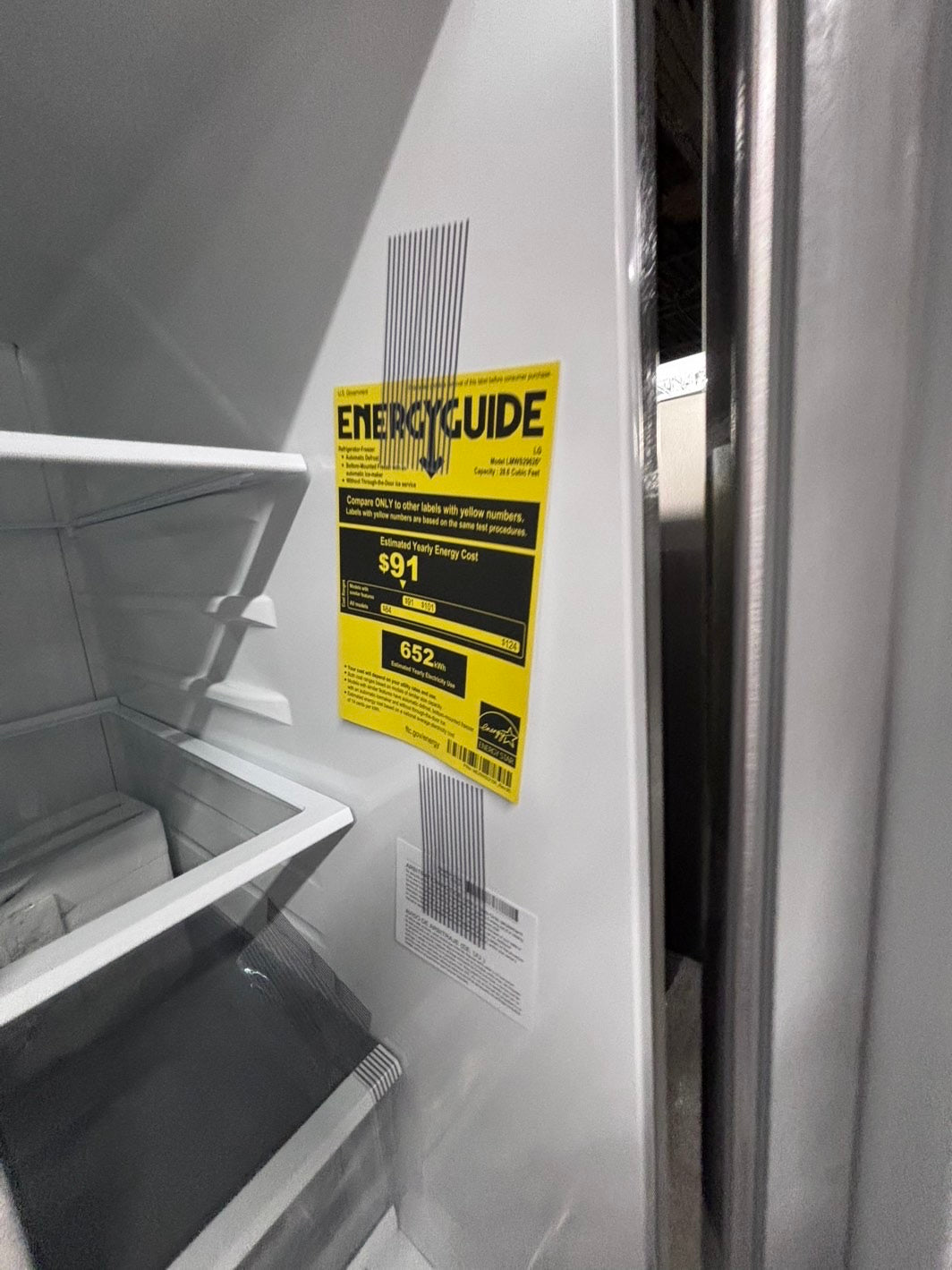 >LG 29cu. ft. 36” 4-doors French Door Refrigerator with Full in PrintProof Stainless
#RFLHV7TB 36” in