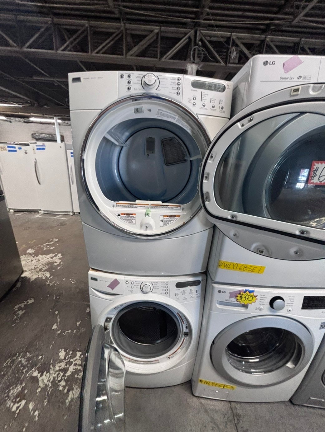 >*early July 4th special 🇺🇸kenmore set electric 220v front load stackable or side by side - sensor dry in white color #ESKK12SET