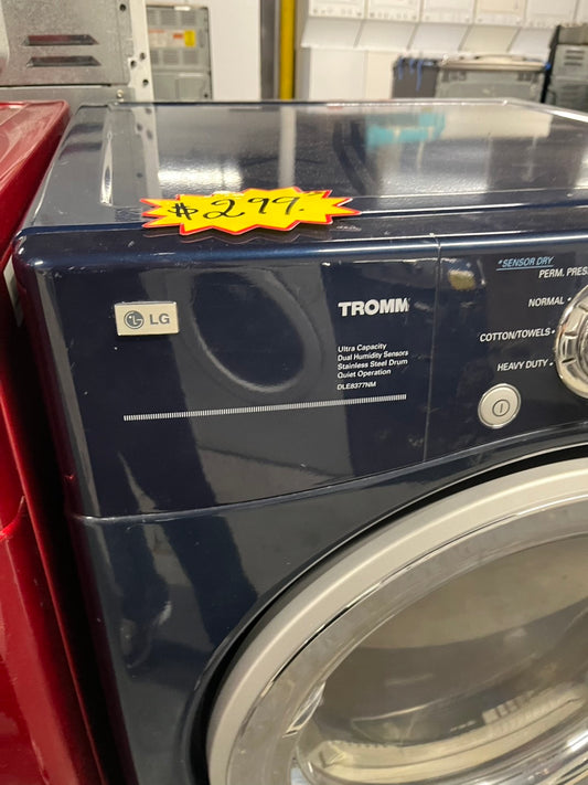 LG TROMM front load stackable electric 220v dryer in navy blue  27" #ED220VB
