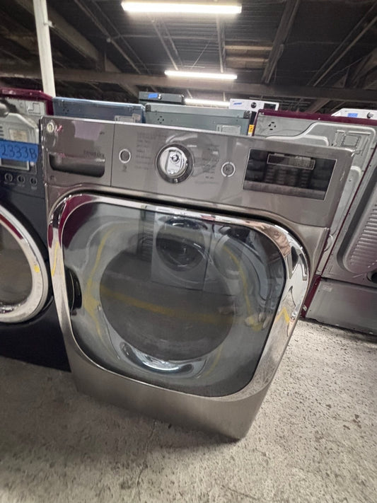 >LG eléctric steam Dryer 29” mega capacity -gray front stainless steel drum large capacity 8.2cu.ft used- refurbished #ED82SSL