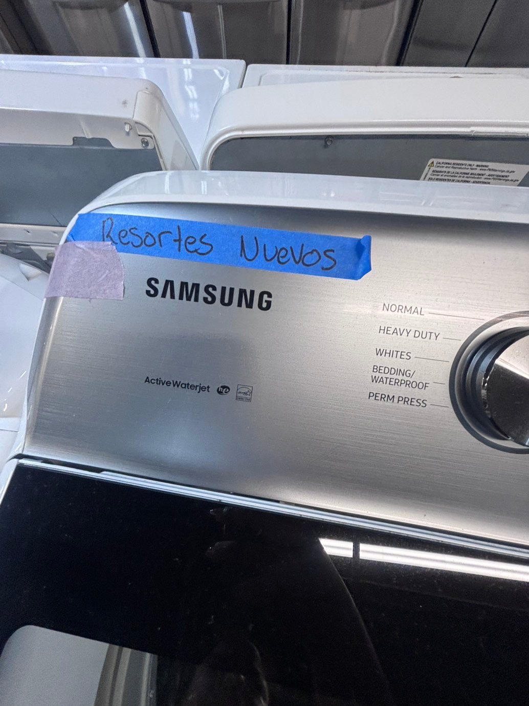 >*samsung white  top top load washer large capacity & dryer set electric 220v side x side top load stainless steel drum white color used-refurbished #W5CB3YB