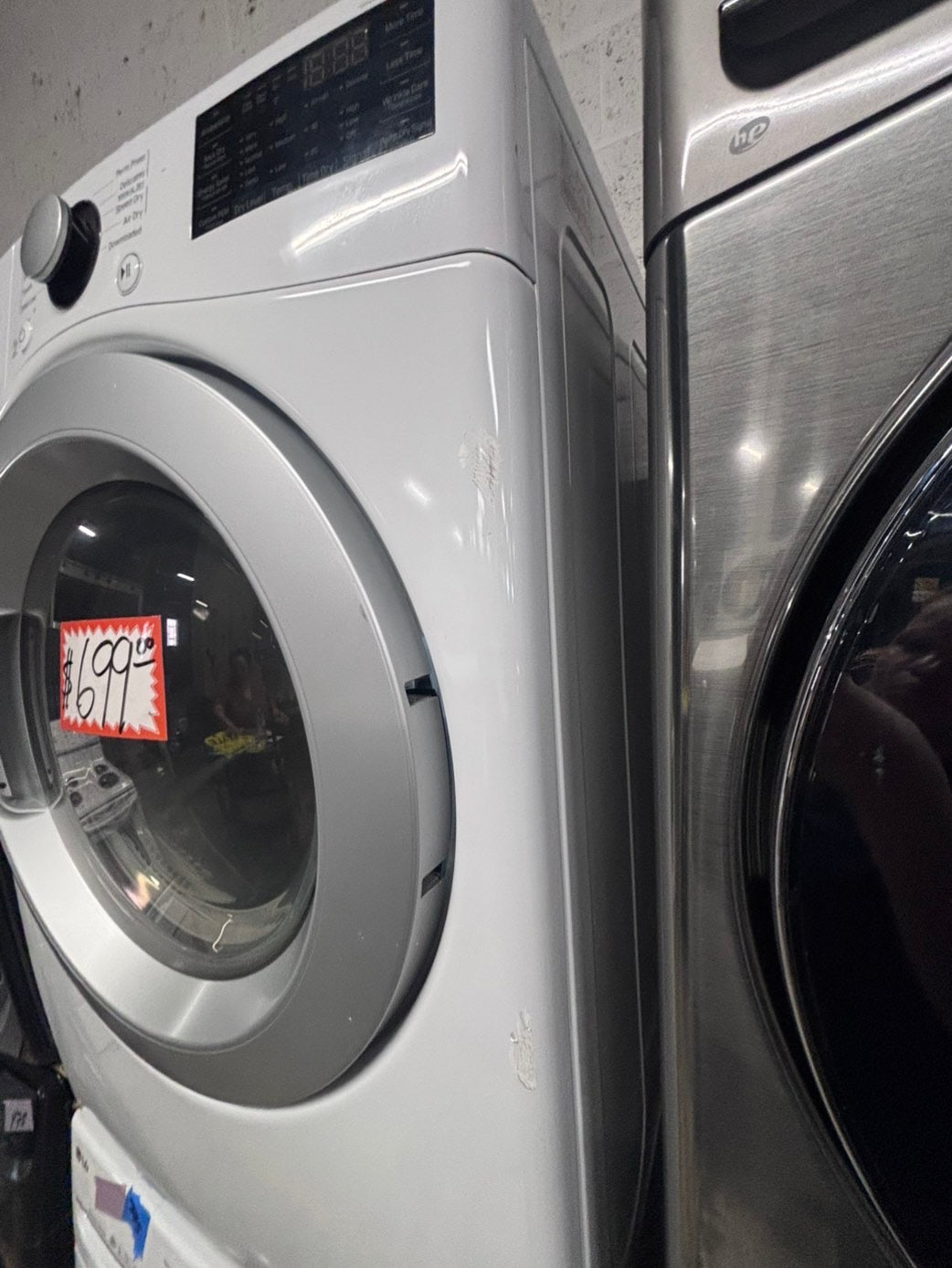 >*LG washer large capacity & dryer set electric 220v front load stackable or side by side - sensor dry in white #WLYT6BSET