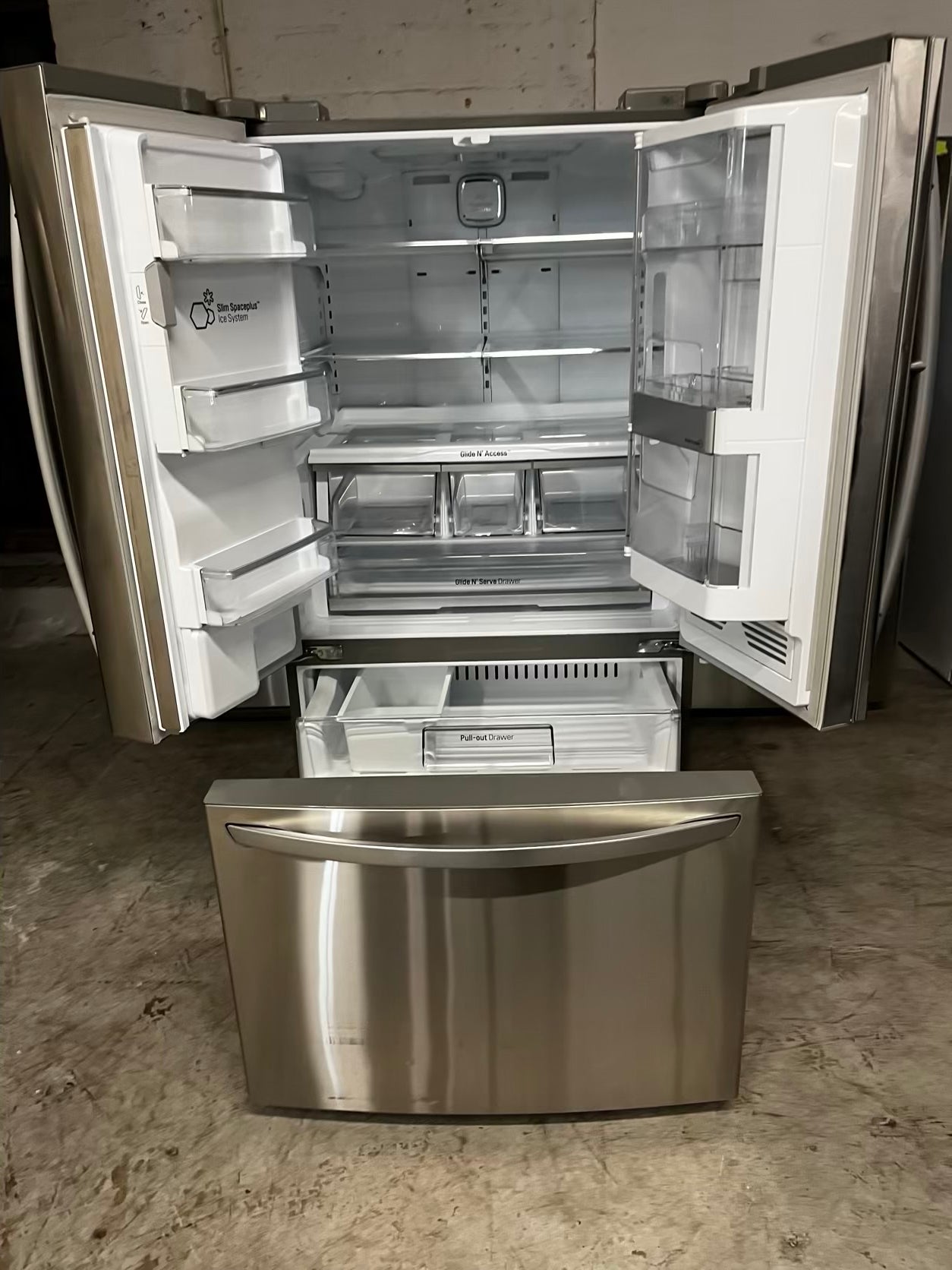 LG French door Refrigerator stainless steel Showcase w/ ice water dispenser 36" #RF53421B