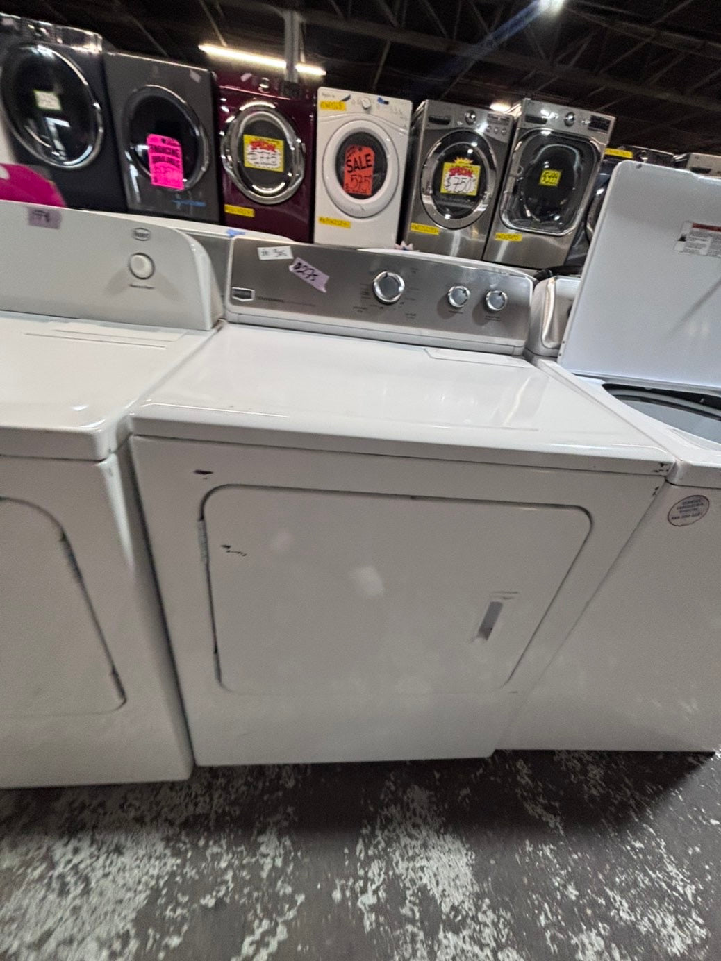 >*Maytag top load washing machine with agitator  & GAS dryer set 27” in #WD975BB used-Refurbished