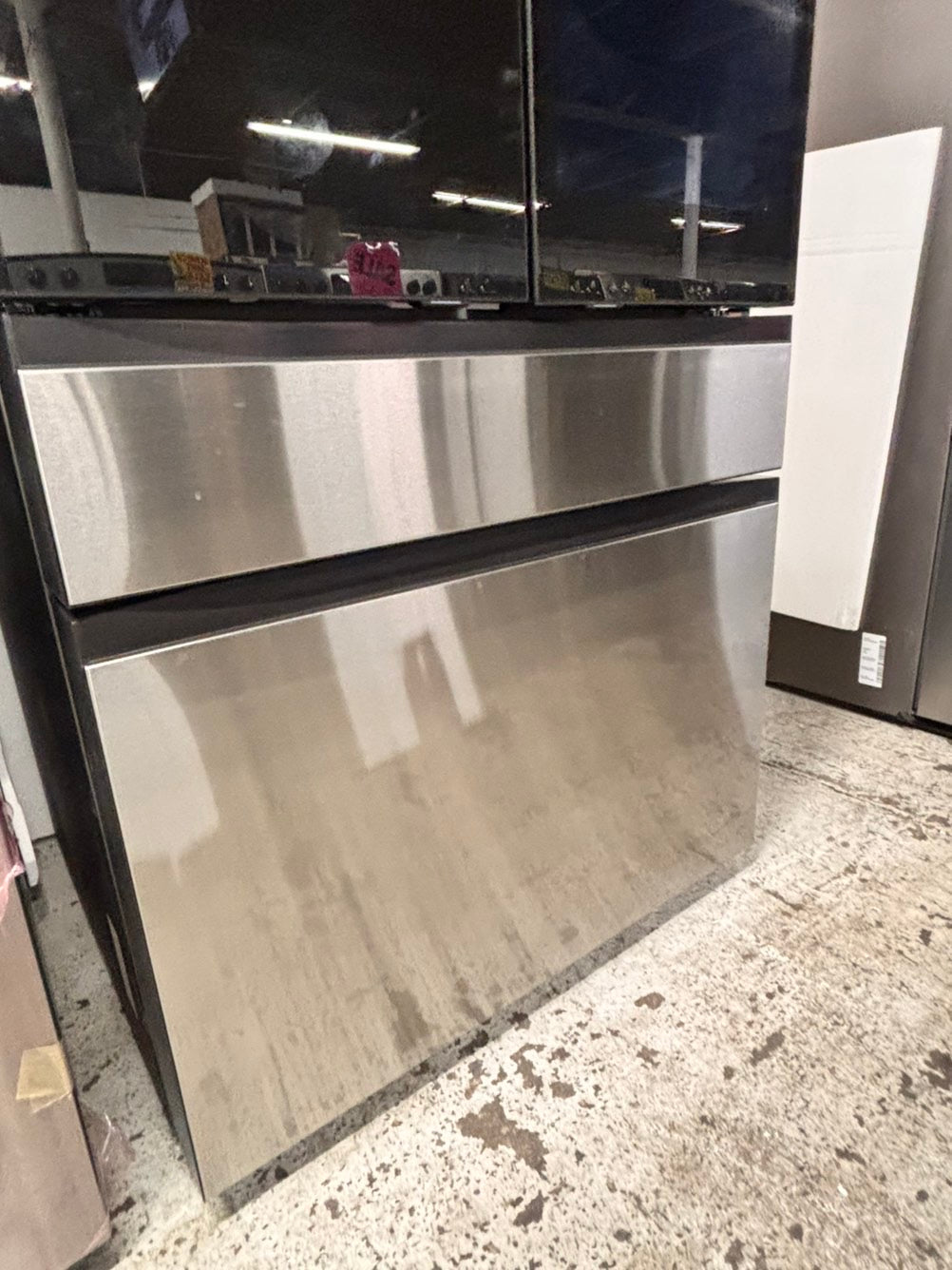 >special🎈New open box (costumer return ) Samsung - Bespoke 29 cu. ft. Full size  4-Door French Door Refrigerator with AI Family Hub+ - Charcoal Glass  & Black/Charcoal #RFFH2241B