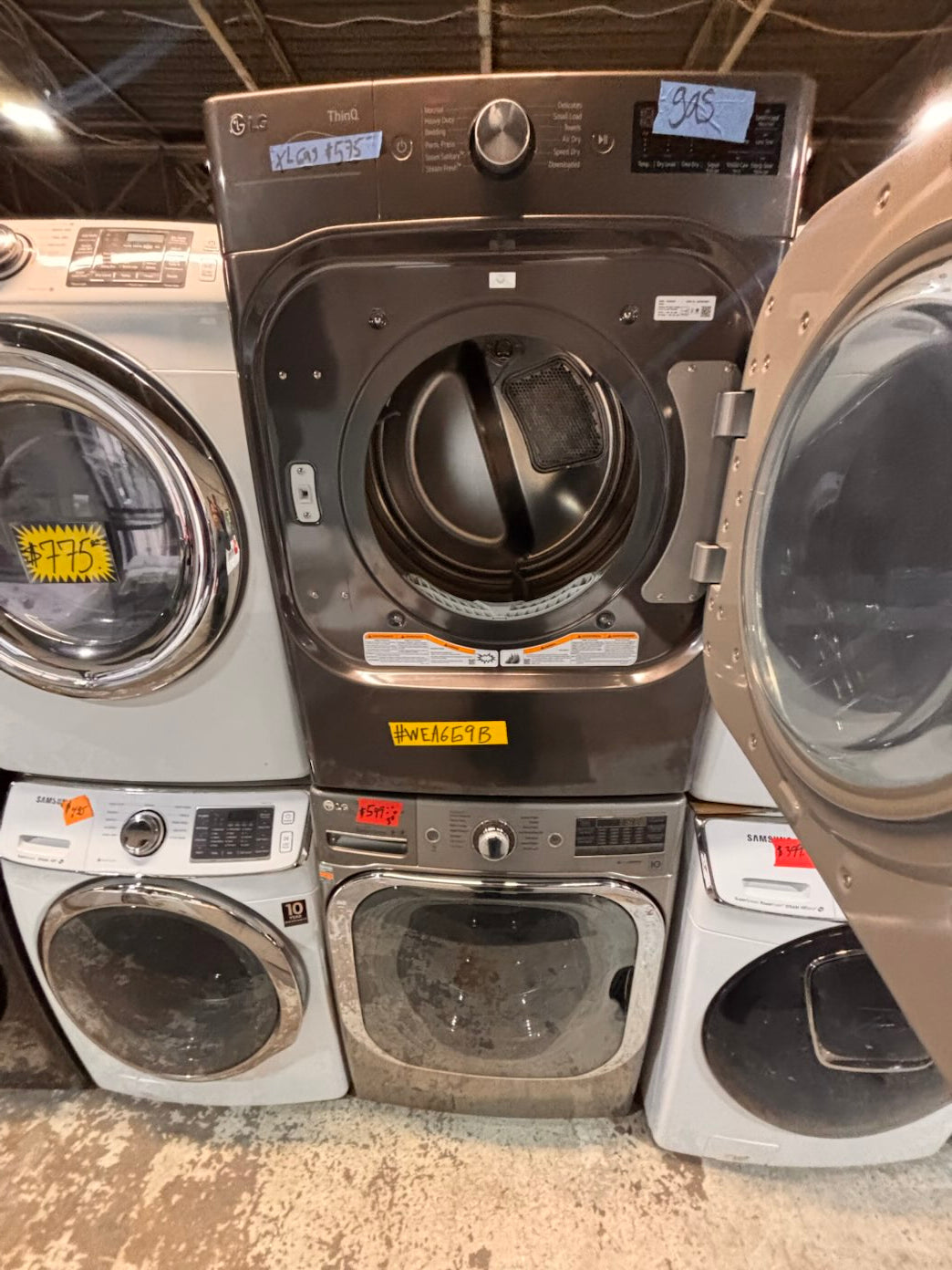 }}special 🔥Gas ,LG washer & dryer mix & match set GAS front load jumbo size stackable stainless steel drum 29" used,Refurbished working 💯 with warranty #WDG306RB