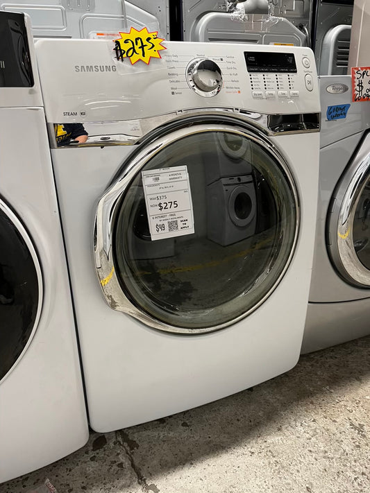 Samsung electric 220v dryer front load stainless steel drum large capacity in white 27" #ED302PB