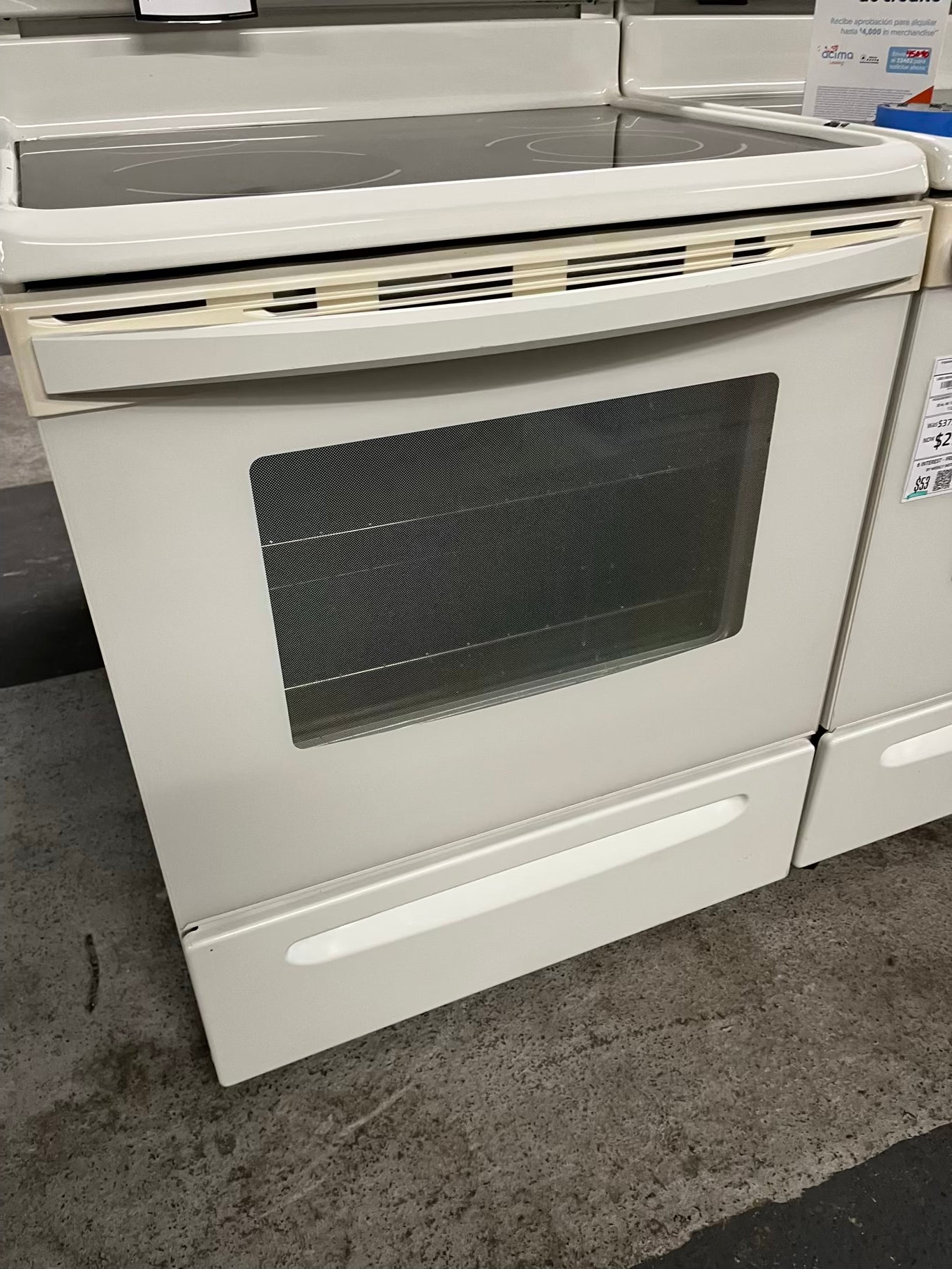 • 🎉 BLACK FRIDAY ⚡️ Kenmore glass top electric range 220v 4 burner Refurbished in off white  bake Broil self clean  30" #ER9413LB