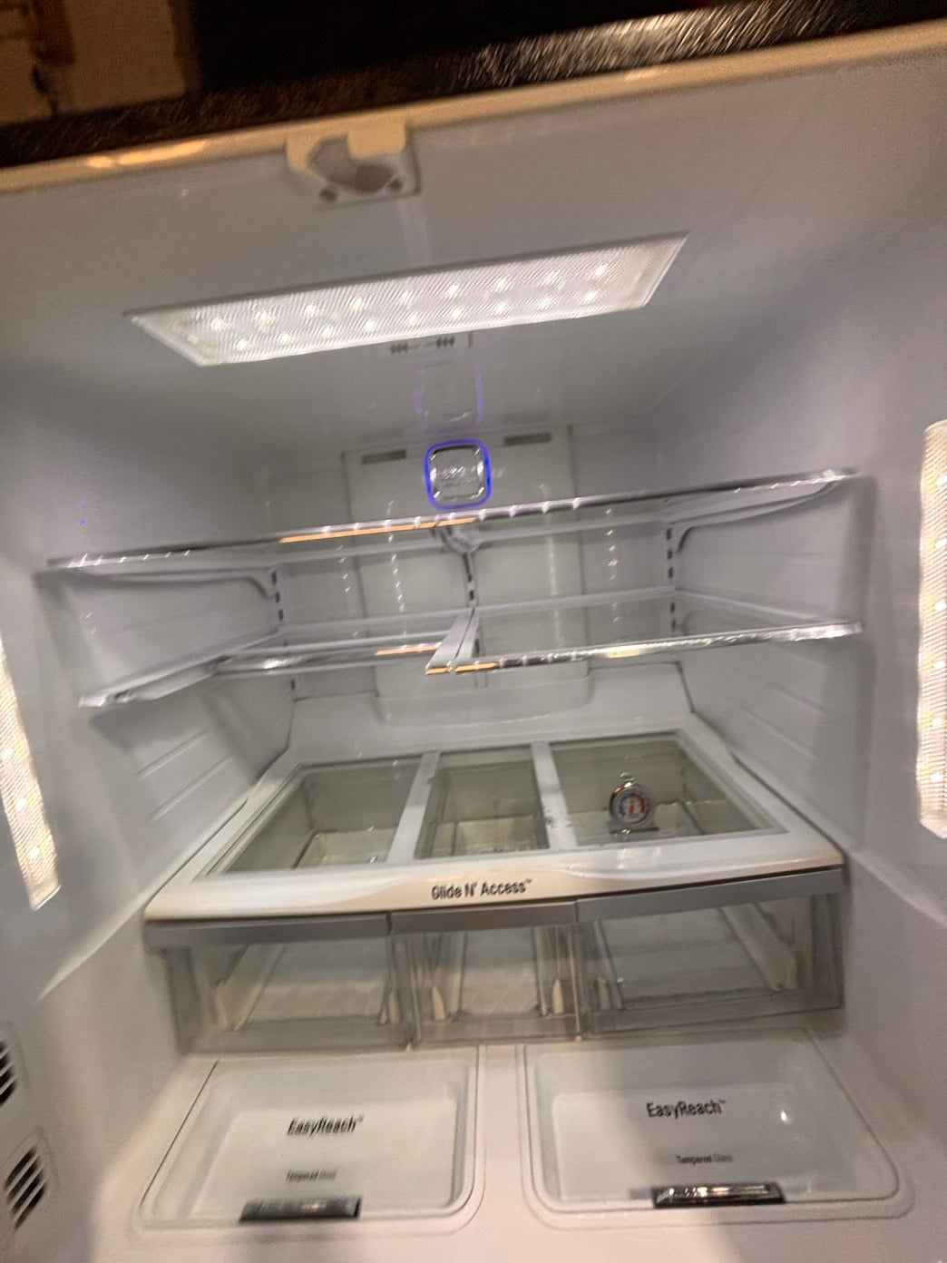 }}LG four door Refrigerator french doors full size 36”x 69” x 32”depth   black stainless steel w/ ice water dispenser great condition 36" used-refurbished #LGFBS324B