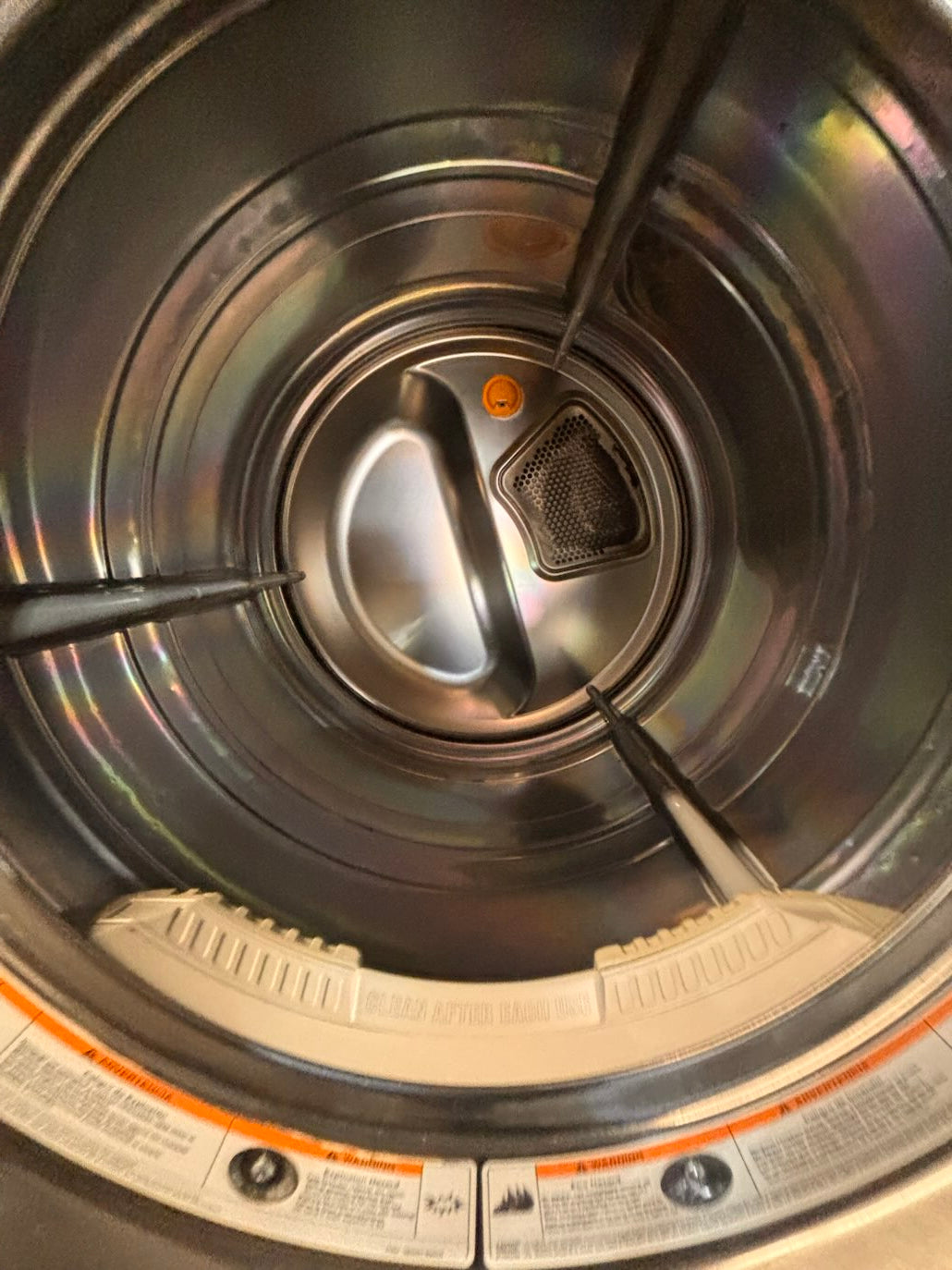 }}LG GAS  washer large capacity& dryer steam set front load stackable or side by side gray-silver 27” working 💯 with warranty !   used-Refurbished #LGSQ77SET