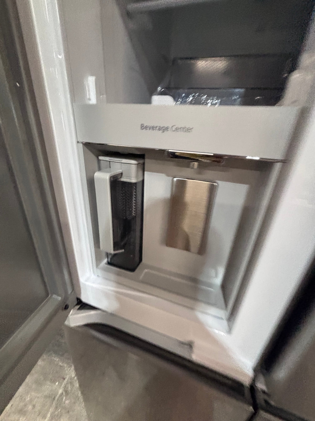 } New open box 📦 Samsung - 36 in. Wide Bespoke 23 Cu. Ft. 4-Door Flex French Door Counter Depth Refrigerator with Beverage Center - Stainless steel working 💯 with warranty #SCD23NB