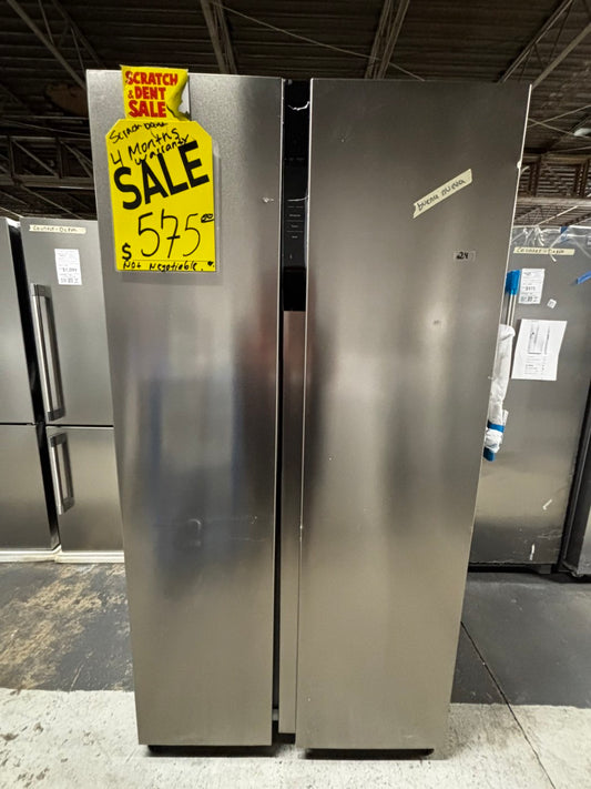 Open box | Scratch & Dent Frigidaire counter depth side x side refrigerator stainless steel w/water & Ice dispenser 35.5" 2”wide   21.4cu.ft. #RF225CB