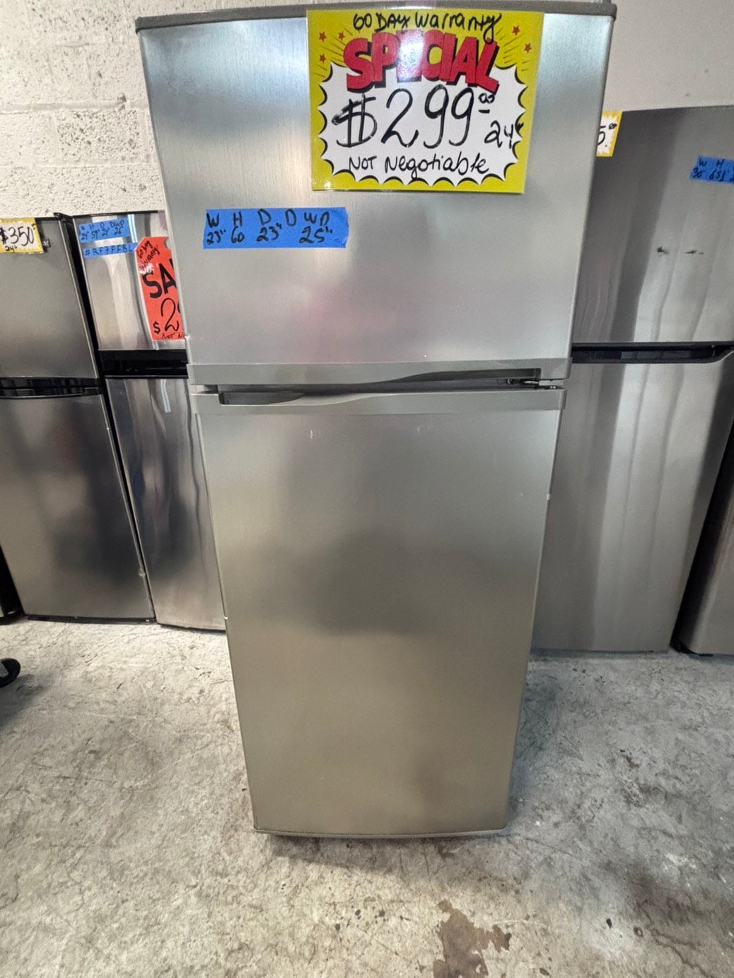 >>top freezer refrigerator stainless steel 24" refurbished #RF711DB