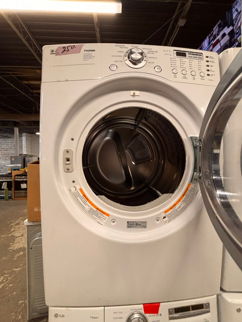 } } special🔥LG washer & dryer set large capacity,electric 220v front load stackable or side by side - sensor dry , working 💯 with warranty ! in white color used,refurbished #LGWW94SET