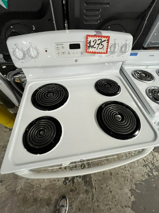 🎁🎄Holiday Sale‼️ white electric coil top electric range coil 220v 4 burner Refurbished in bake Broil self clean 30" #ERCl10B